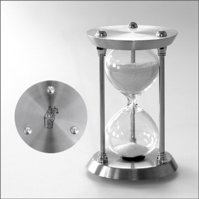 Sanduhr Justitia