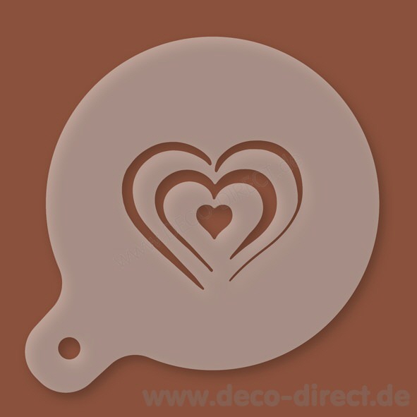Cappuccino-Schablone Herz 120 mm Kunststoff