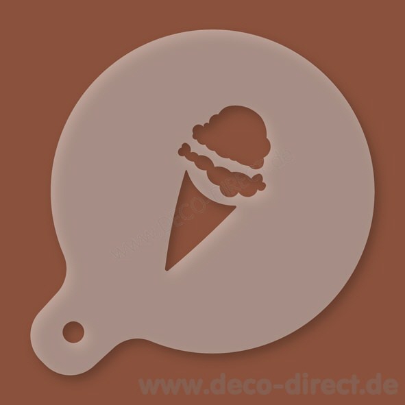 Cappuccino-Schablone Eistüte Kunststoff