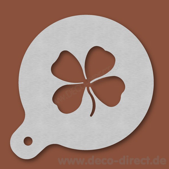 Cappuccino-Schablone Kleeblatt Edelstahl