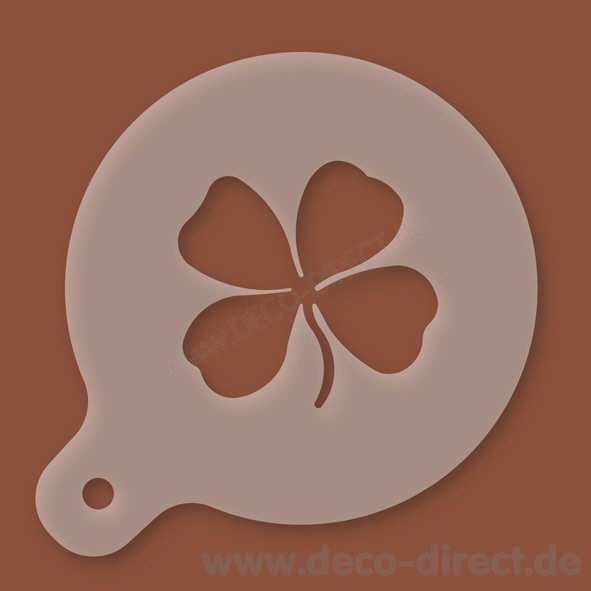 Cappuccino-Schablone Kleeblatt Kunststoff