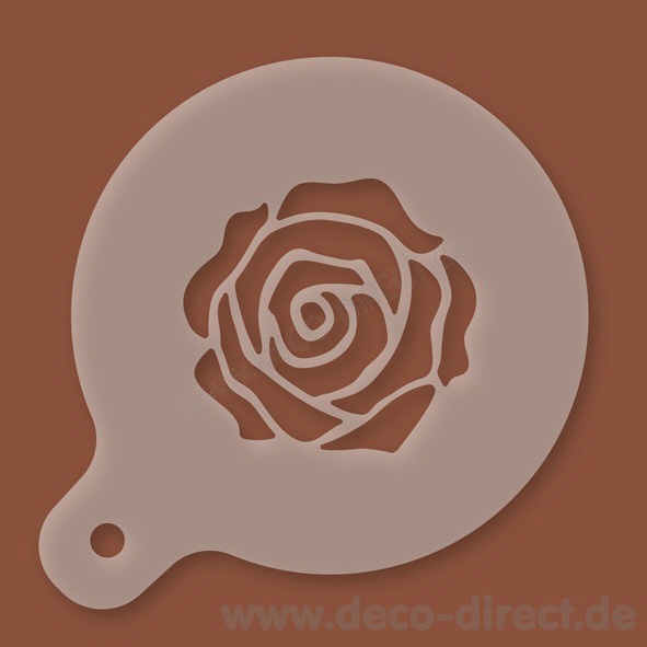 Cappuccino-Schablone Rose Kunststoff