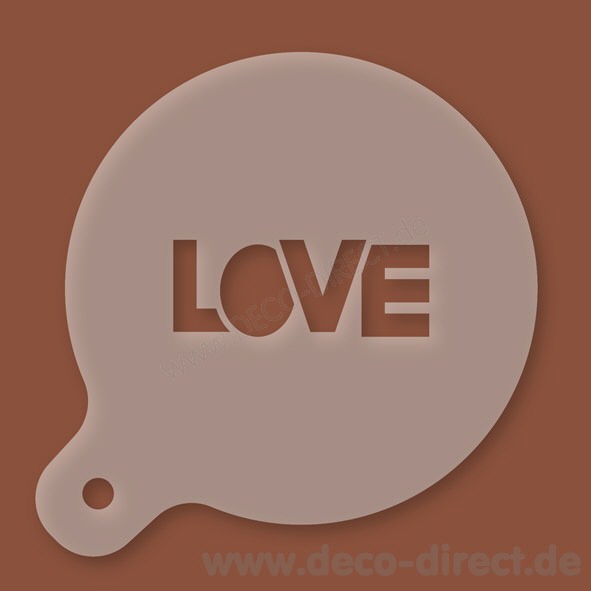Cappuccino-Schablone LOVE Kunststoff