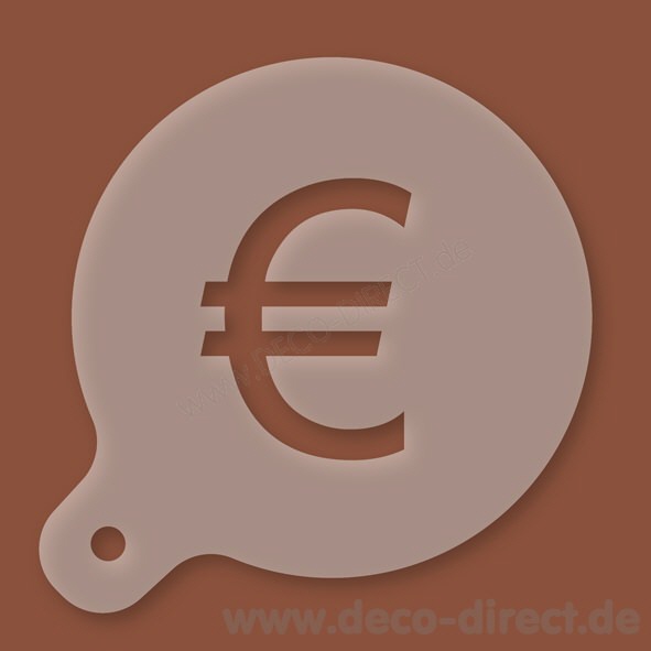 Cappuccino-Schablone Euro-Zeichen Kunststoff