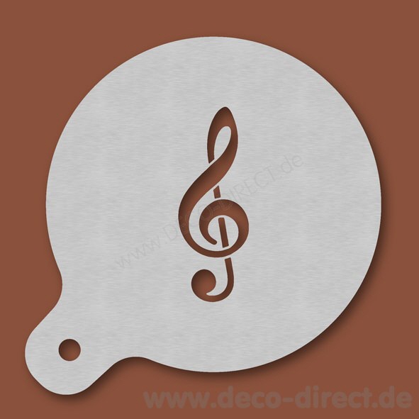 Cappuccino-Schablone Notenschlüssel Edelstahl