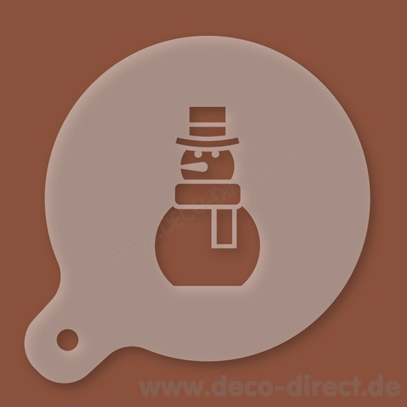 Cappuccino-Schablone Schneemann Kunststoff