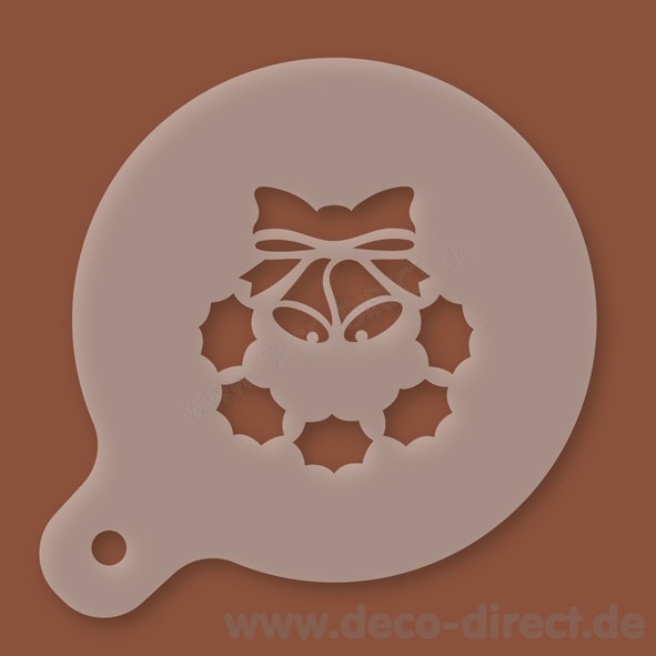 Cappuccino-Schablone Mistelkranz Kunststoff