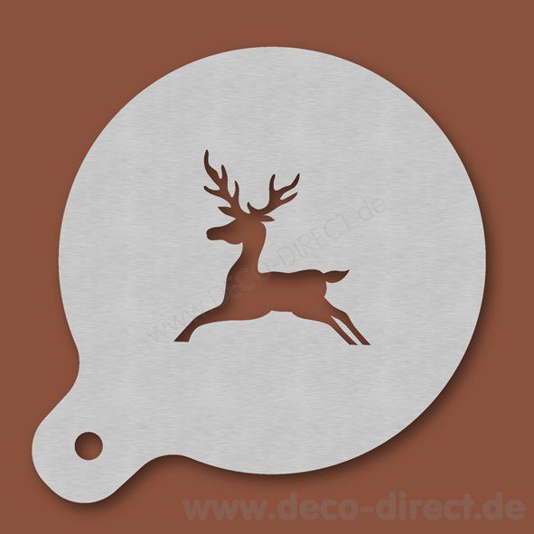 Cappuccino-Schablone Rentier 2 Edelstahl