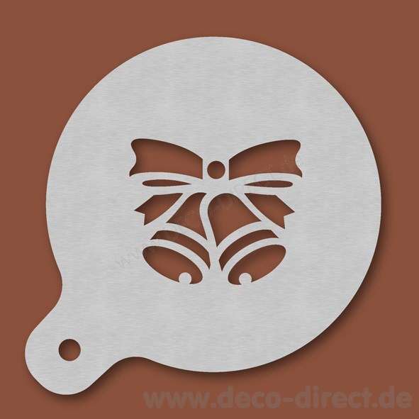 Cappuccino-Schablone Weihnachtsglocken Edelstahl
