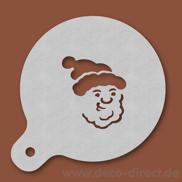 Cappuccino-Schablone Weihnachtsmann Edelstahl