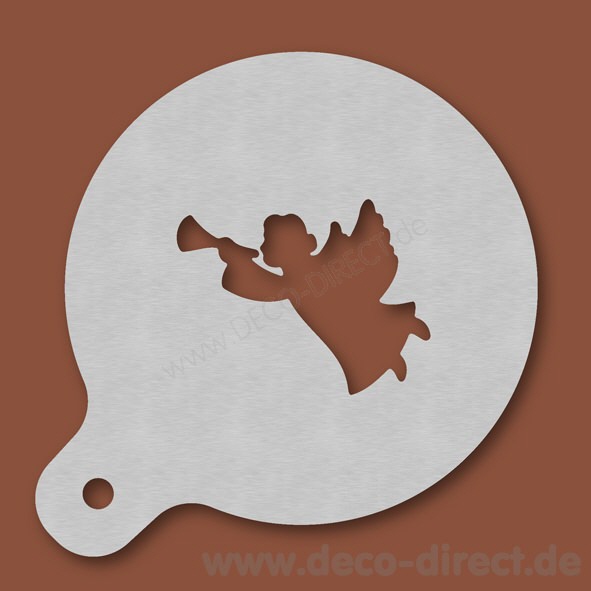 Cappuccino-Schablone Engel fliegend