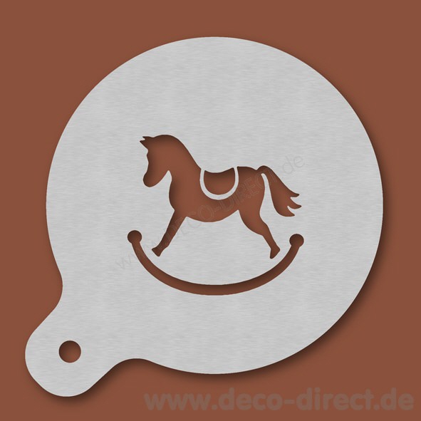Cappuccino-Schablone Schaukelpferd Edelstahl