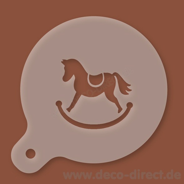 Cappuccino-Schablone Schaukelpferd Kunststoff