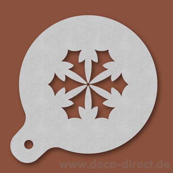 Cappuccino-Schablone Schneeflocke 3