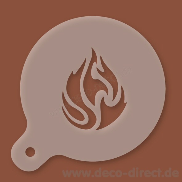 Cappuccino-Schablone Flamme Kunststoff