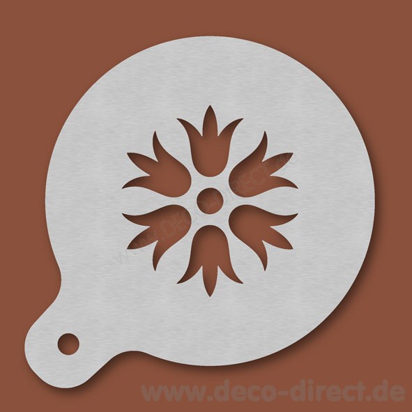 Cappuccino-Schablone Blüte 8