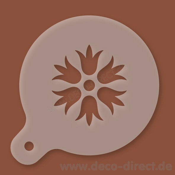 Cappuccino-Schablone Blüte 8 Kunststoff