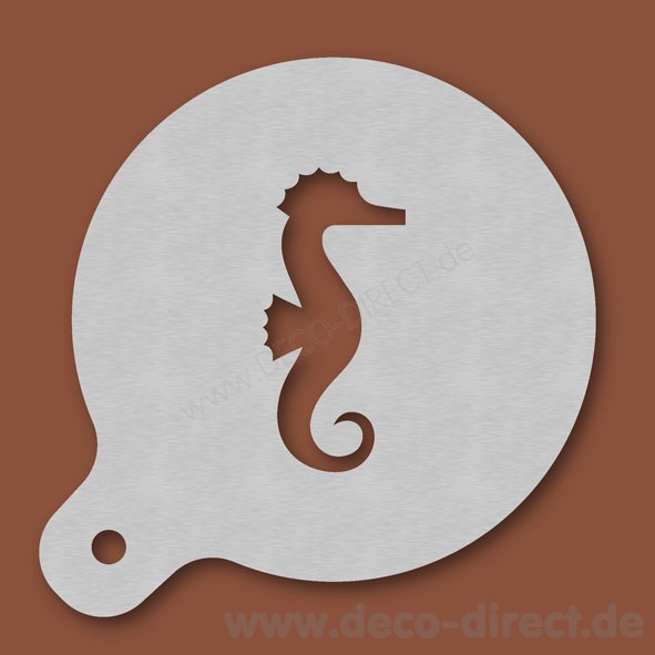 Cappuccino-Schablone Seepferdchen Edelstahl