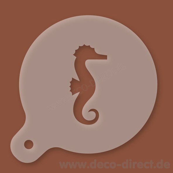 Cappuccino-Schablone Seepferdchen Kunststoff