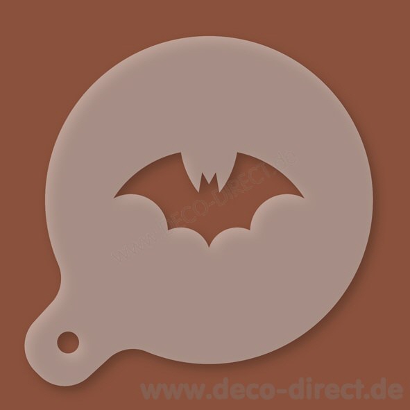 Cappuccino-Schablone Fledermaus Kunststoff