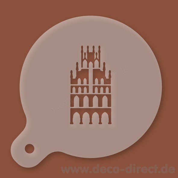 Cappuccino-Schablone Münster Rathaus Kunststoff