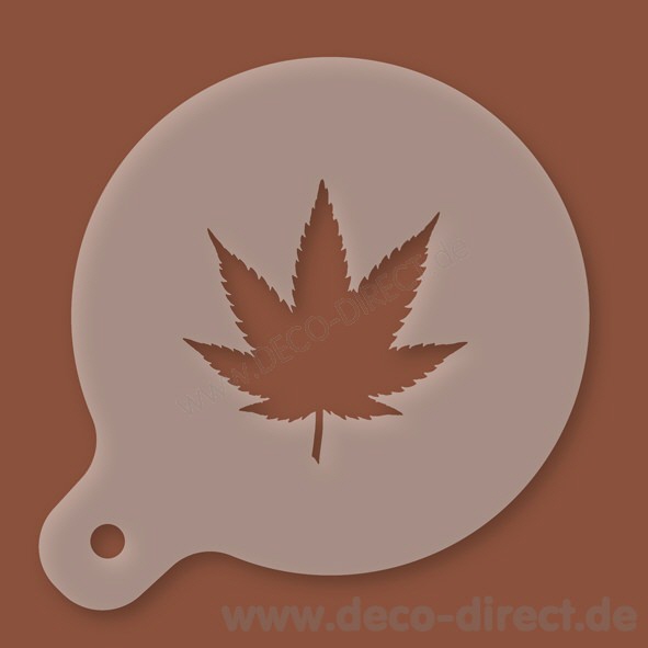 Cappuccino-Schablone Hanfblatt Kunststoff
