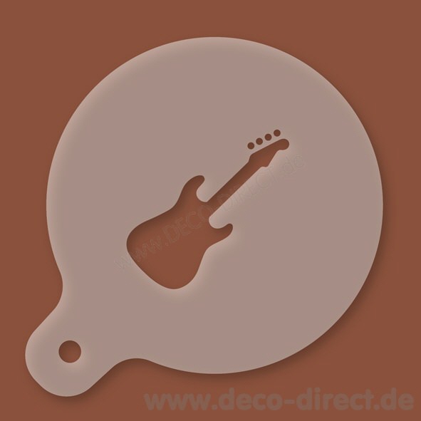 Cappuccino-Schablone Gitarre Kunststoff