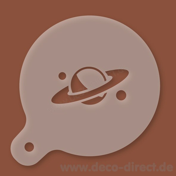 Cappuccino-Schablone Planet Kunststoff