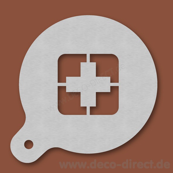 Cappuccino-Schablone Kreuz Edelstahl