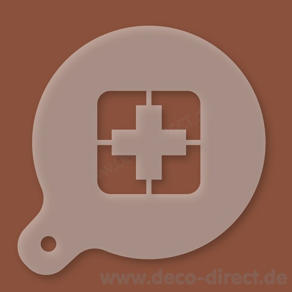 Cappuccino-Schablone Kreuz Kunststoff