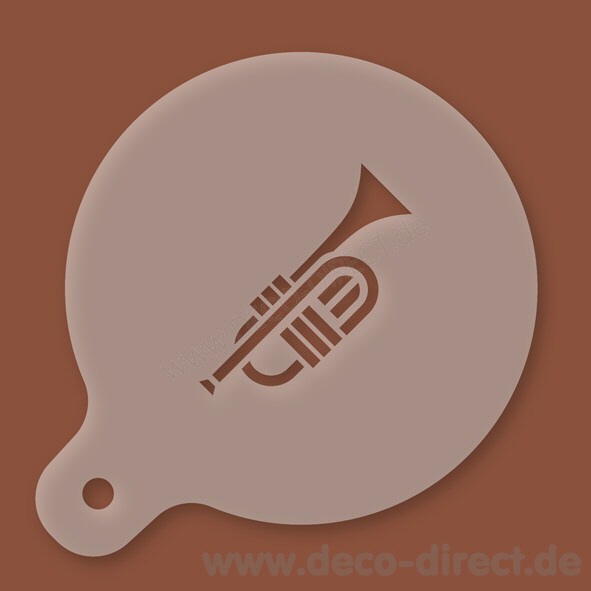 Cappuccino-Schablone Trompete Kunststoff