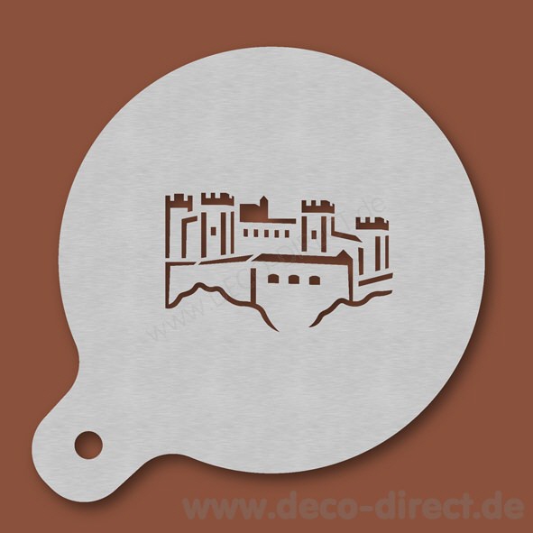 Cappuccino-Schablone Salzburg Festung Edelstahl