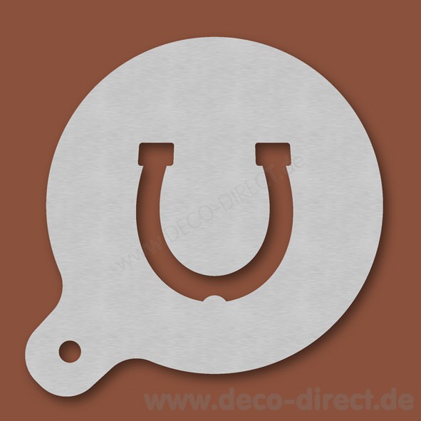 Cappuccino-Schablone Hufeisen Edelstahl
