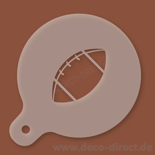 Cappuccino-Schablone Rugby Kunststoff