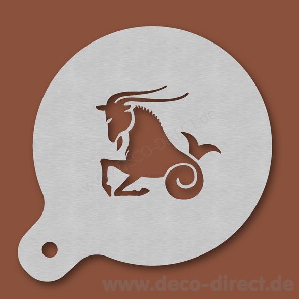 Cappuccino-Schablone Steinbock Edelstahl