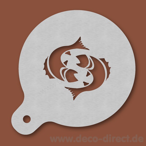 Cappuccino-Schablone Fische Edelstahl