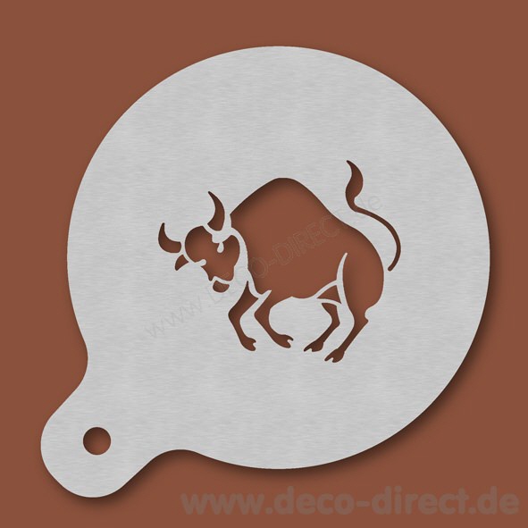 Cappuccino-Schablone Stier Edelstahl