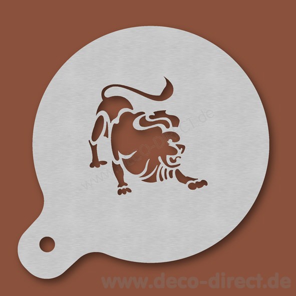 Cappuccino-Schablone Löwe Edelstahl