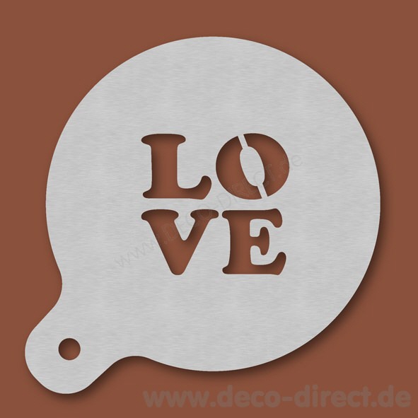 Cappuccino-Schablone LOVE Edelstahl