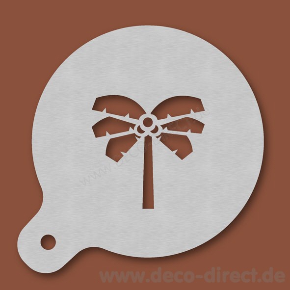 Cappuccino-Schablone Palme Edelstahl