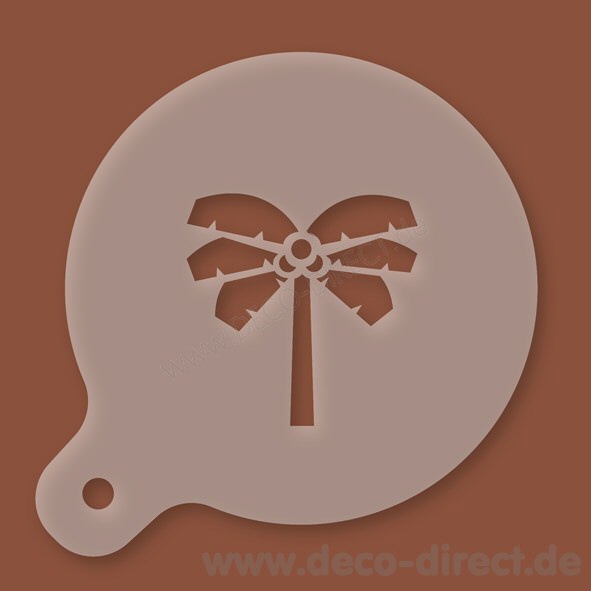 Cappuccino-Schablone Palme Kunststoff