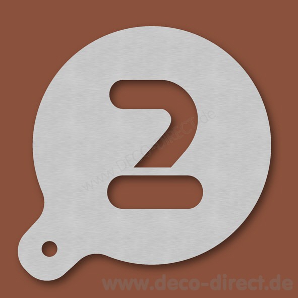 Cappuccino-Schablone Zahl 2 Edelstahl