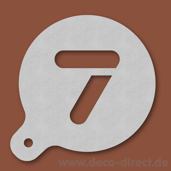 Cappuccino-Schablone Zahl 7 Edelstahl