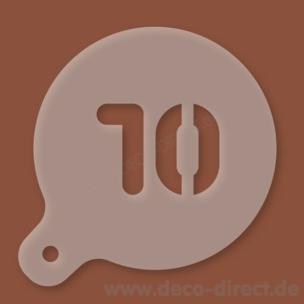 Cappuccino-Schablone Zahl 10 Kunststoff