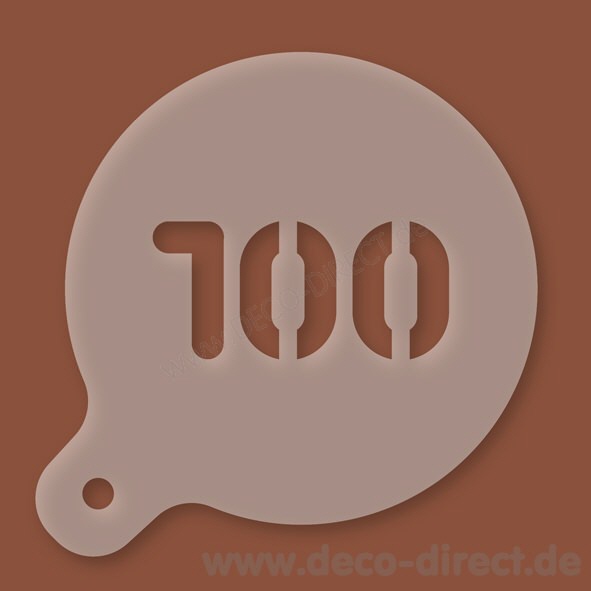 Cappuccino-Schablone Zahl 100 Kunststoff