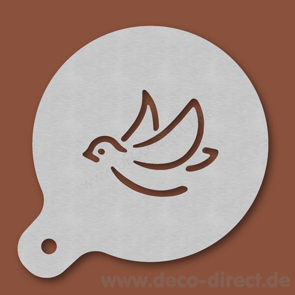 Cappuccino-Schablone Vogel Edelstahl