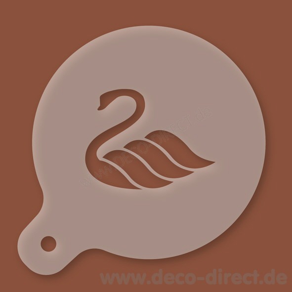 Cappuccino-Schablone Schwan Kunststoff