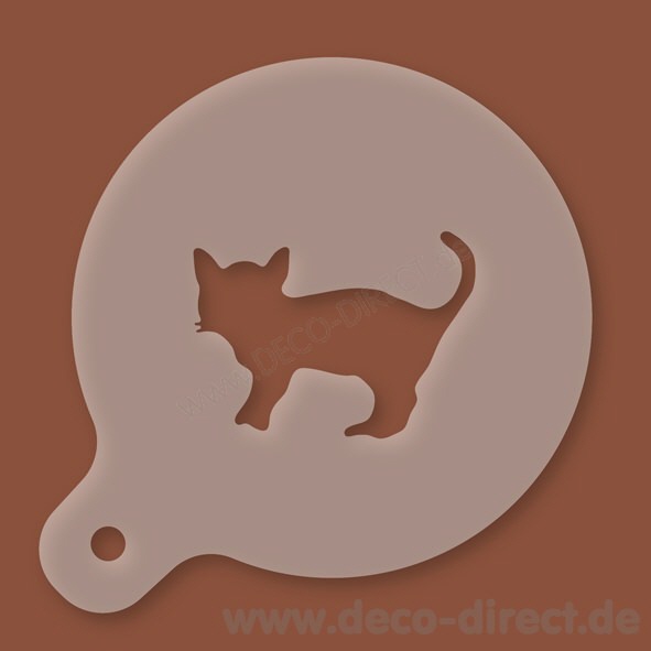 Cappuccino-Schablone Katze Kunststoff