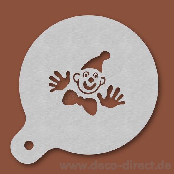 Cappuccino-Schablone Clown Edelstahl