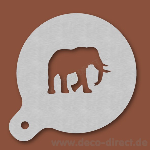 Cappuccino-Schablone Elefant Edelstahl